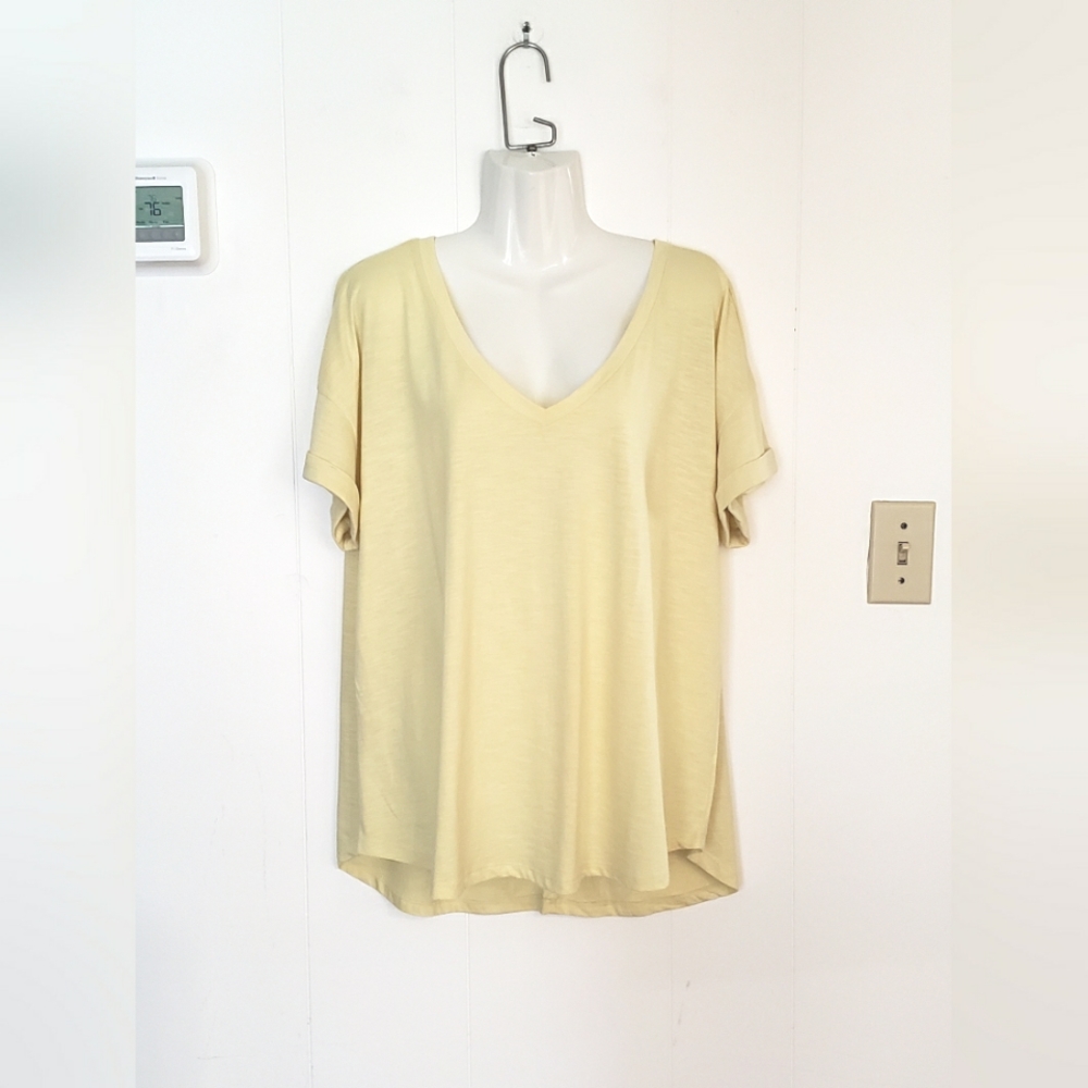 Maurices Rolled Up Sleeves & V-Neck T-shirt